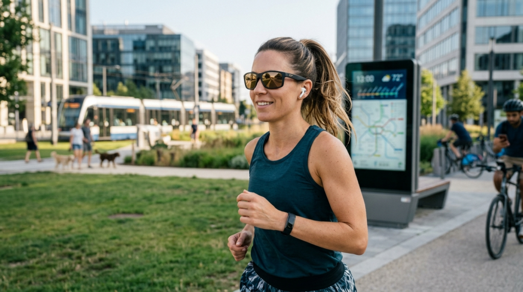 Active lifestyle scene of person wearing premium polarized s