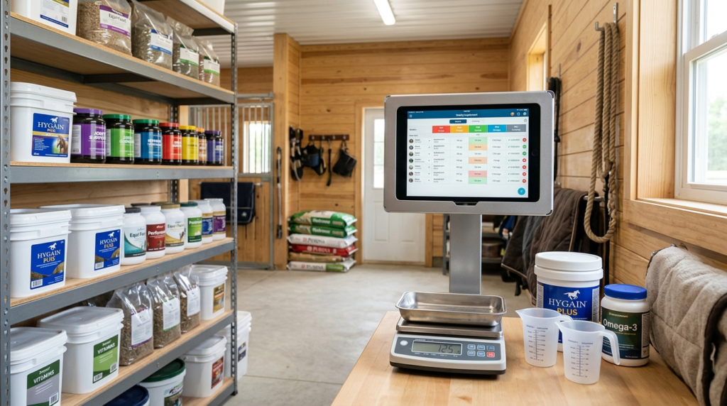 Photorealistic close-up of a smart digital feed management s